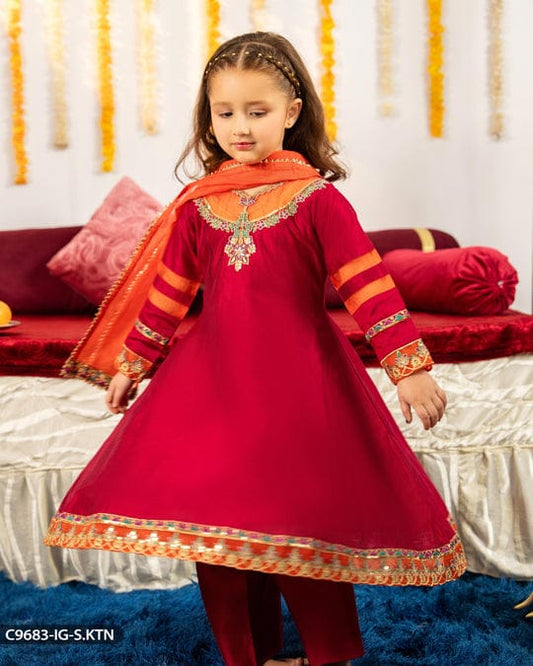 KID 3PIECE EMBROIDRED SUIT SHAPOSH C9683 IG.SKTN