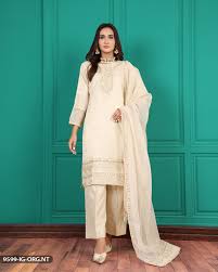 Embroidered Organza Net Suit | 9599-IG-ORZ